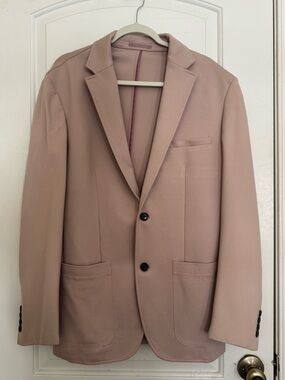 Men's Blazer - Dusty Rose Pink Tan Single-Breasted Jacket